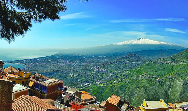 Active volcano Etna in Taormina, Italy
