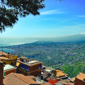 Active volcano Etna in Taormina, Italy