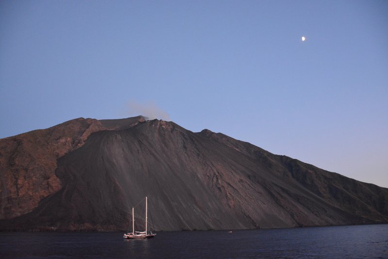 Nightfall at the Stromboli Volcano