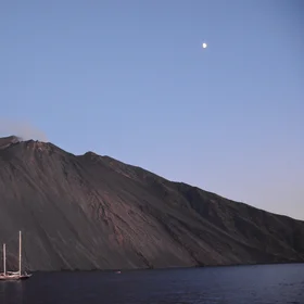 Nightfall at the Stromboli Volcano