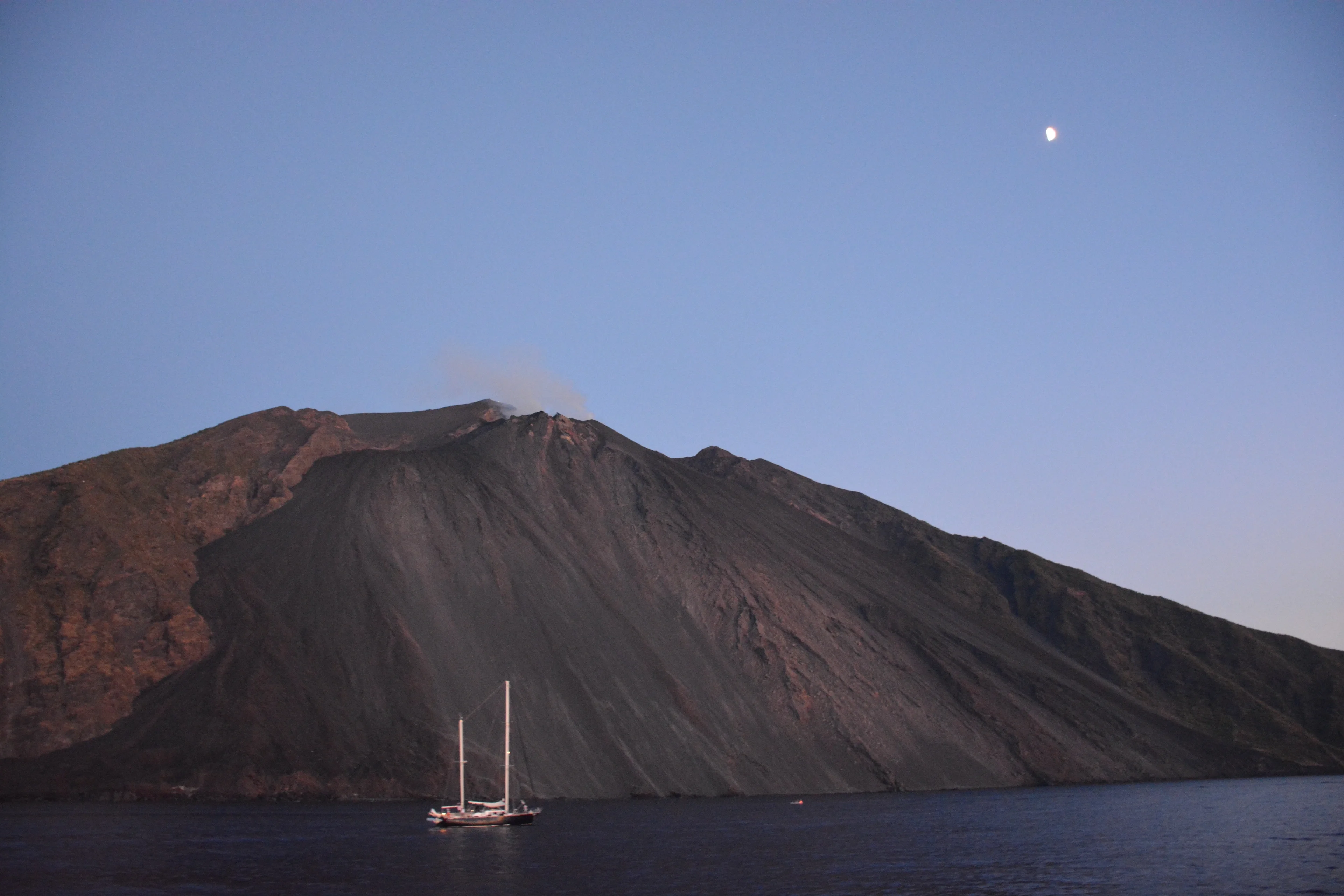 Nightfall at the Stromboli Volcano
