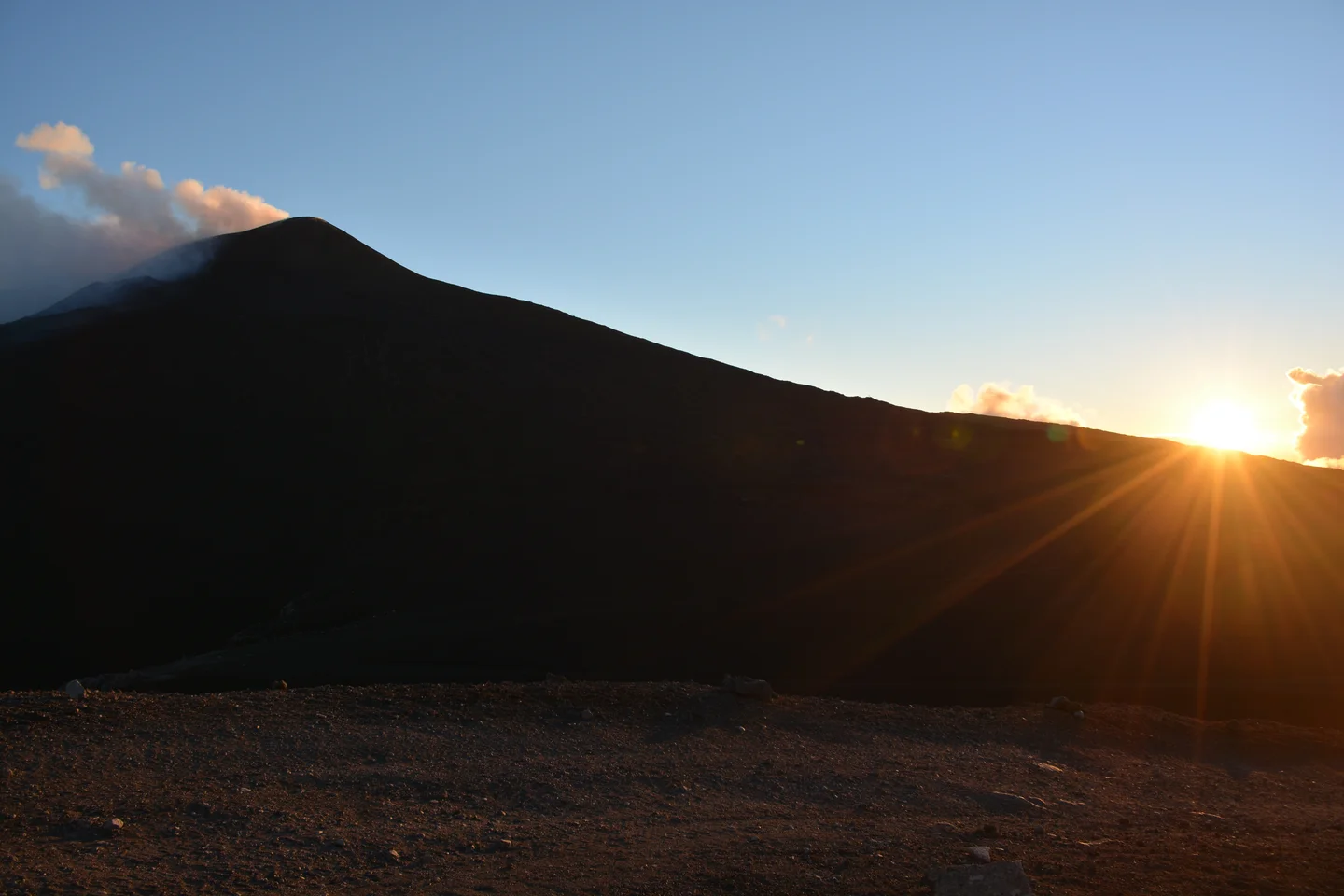 Beautiful sunset and summit of Mt. Etna
