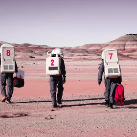 Getting ready for geological sample collection at MDRS 4250300N518300E-11-02-2019