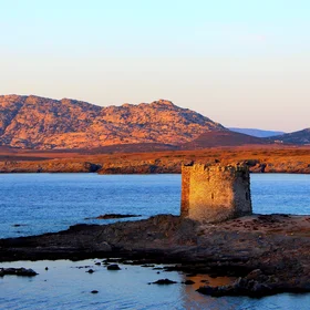 the sunset on the Sardinia Island