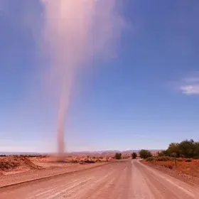 Dust devil in Atacama desert