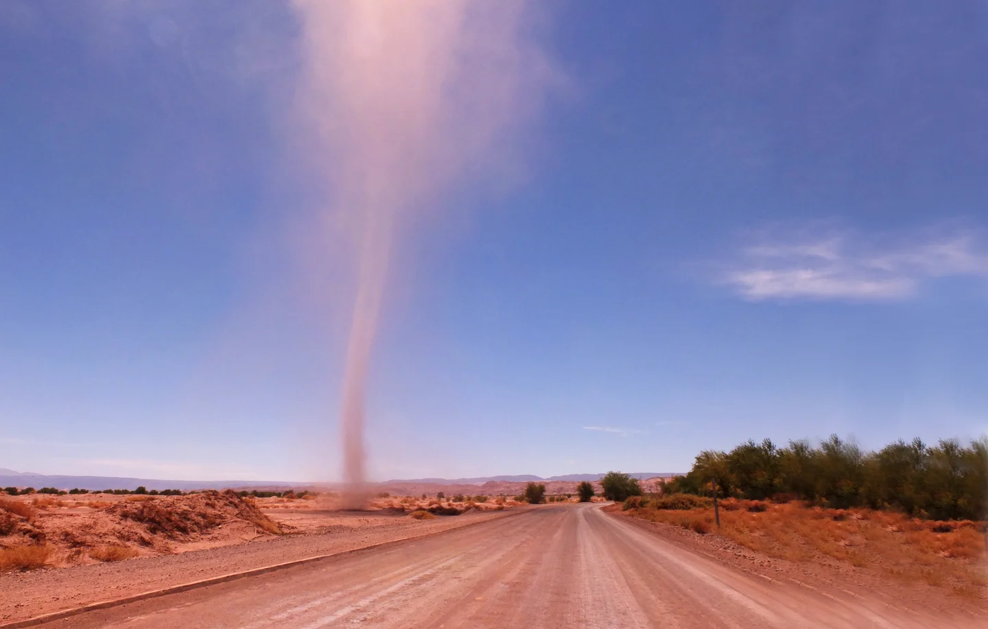 Dust devil in Atacama desert
