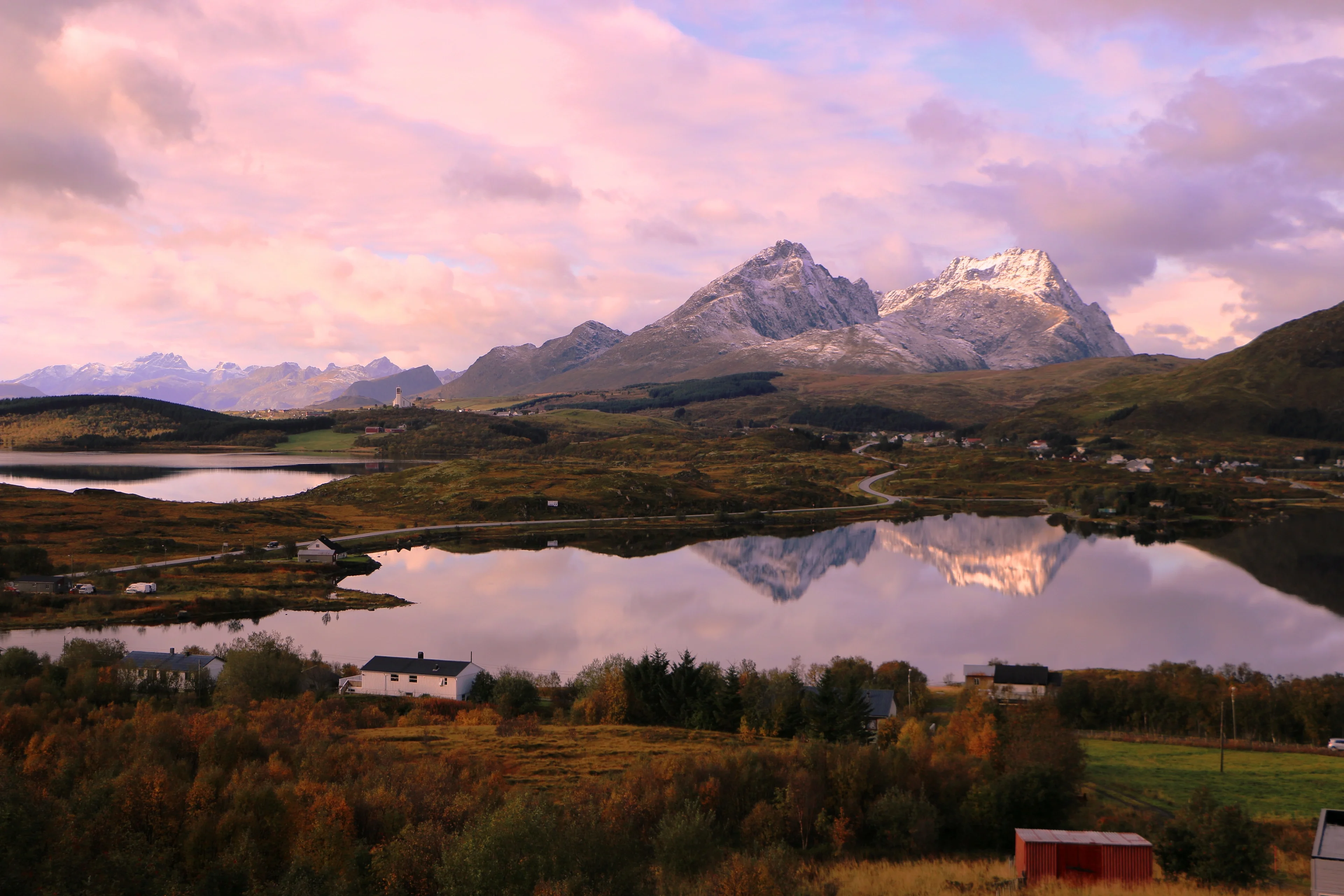 A tender sunset in Lofoten Islands