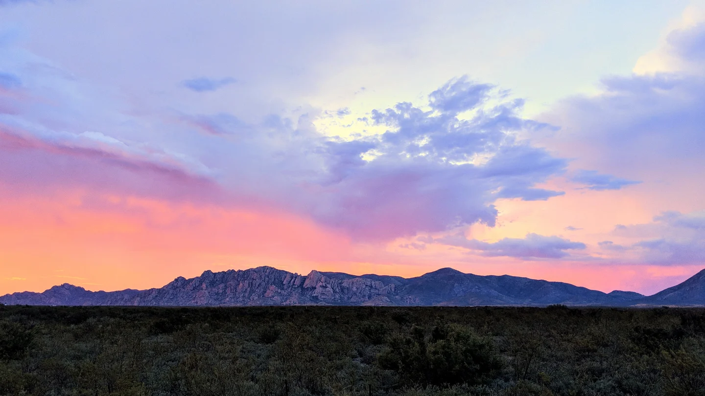Sunset time near the Dragoon Mountains