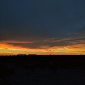 Cloudy desert sunset after monsoon.