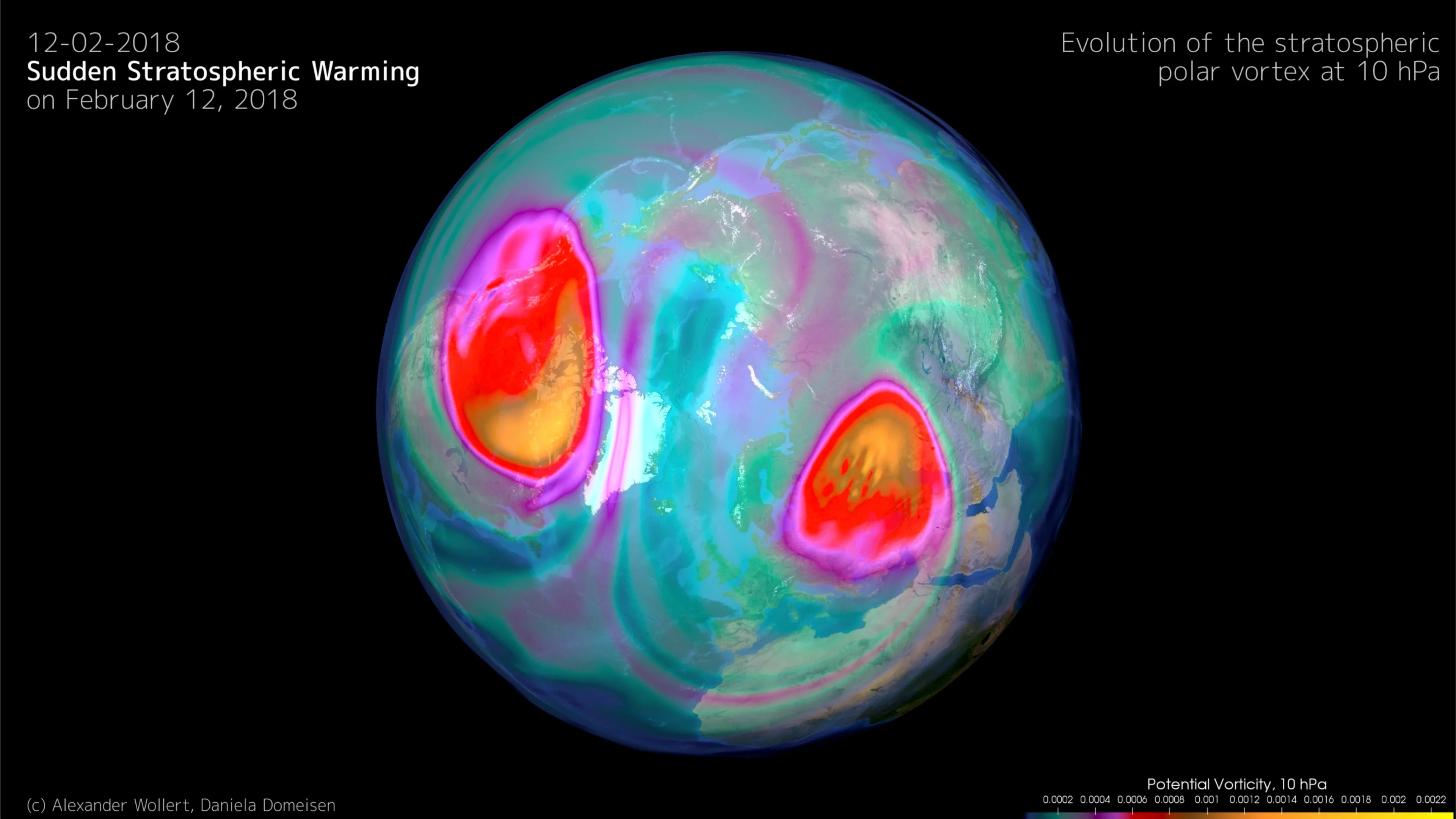 The sudden stratospheric warming on February 12, 2018
