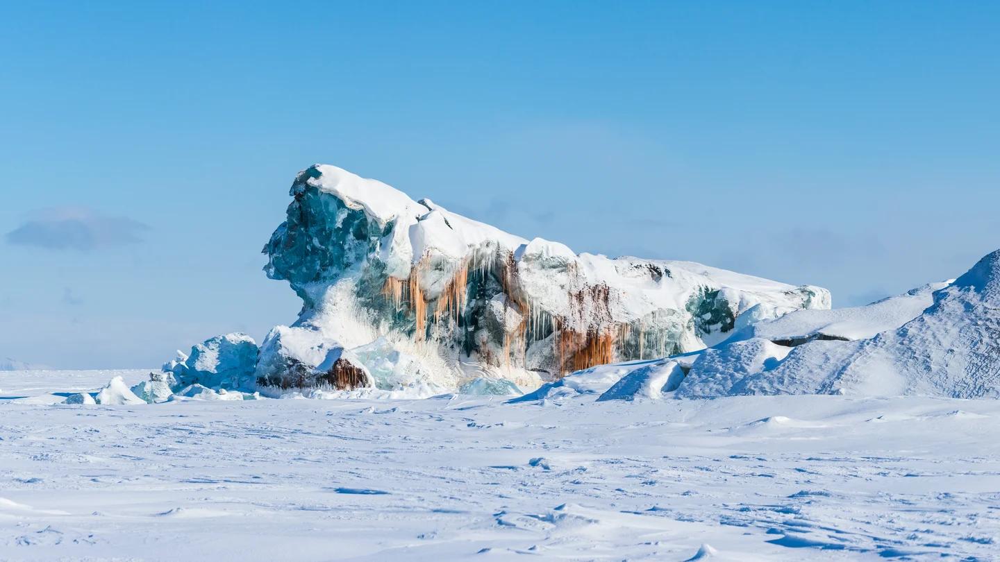 Bleeding Iceberg on the Eastcoast of Svalbard