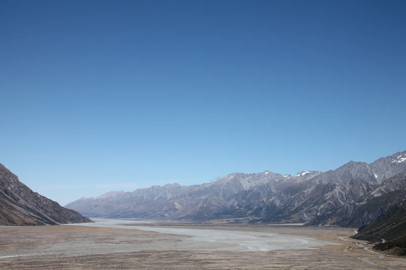 Clear sky over Tasman Valley