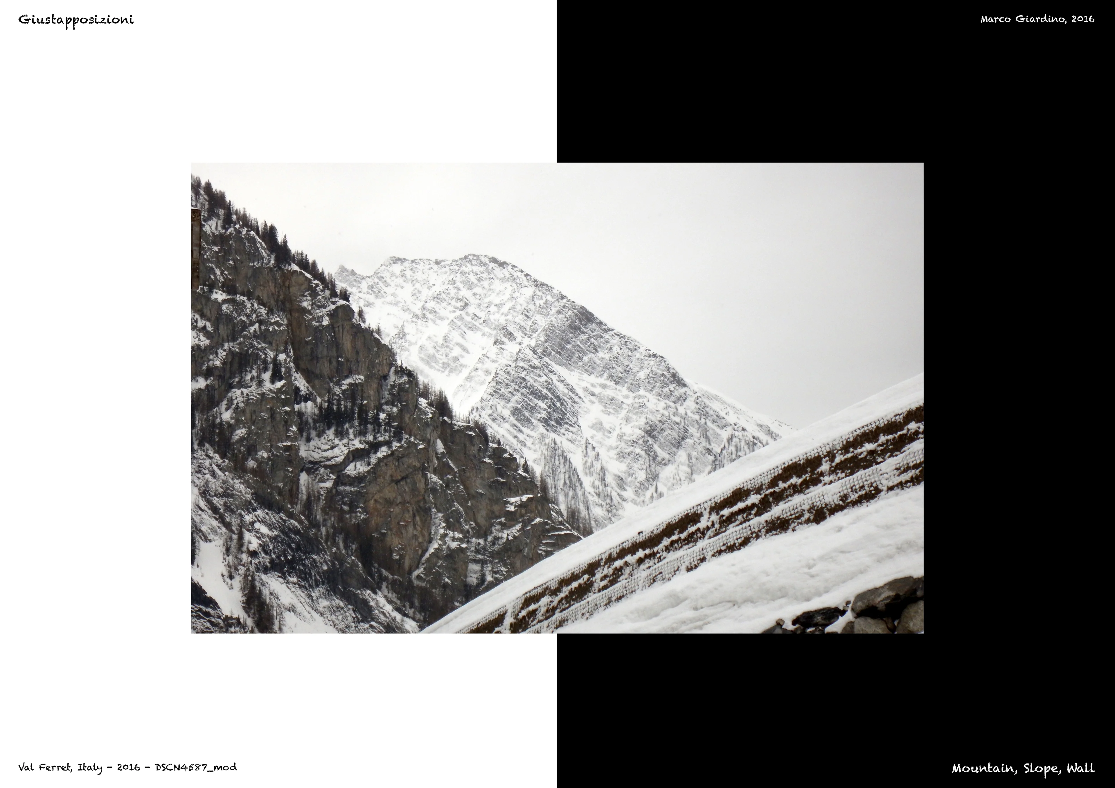 Mountain, slope, containment wall