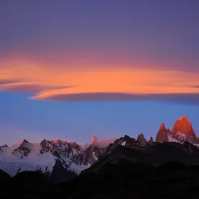 Lenticular Clouds over Fitz Roy at Sunrise