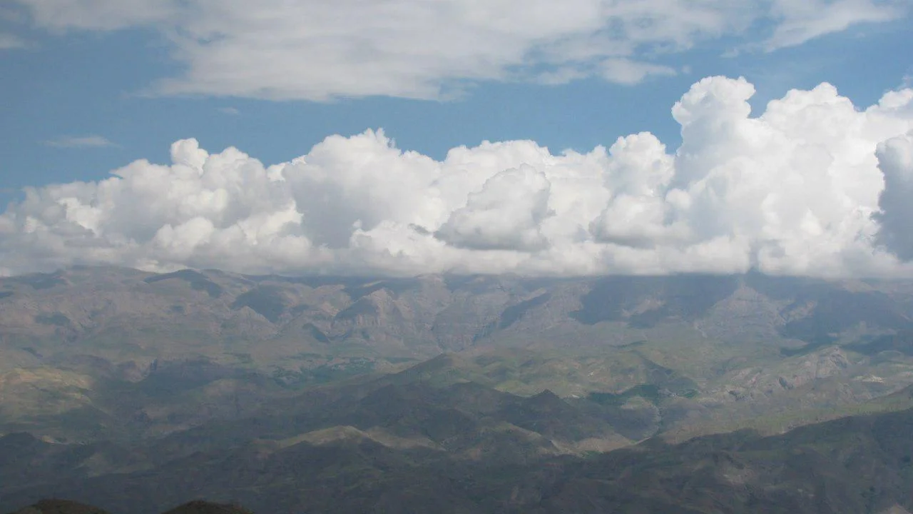 The combination of mountain and cloud