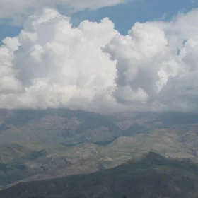 The combination of mountain and cloud in Shah Alborz Mountain Range - Alborz Mountains - Qazvin - Iran