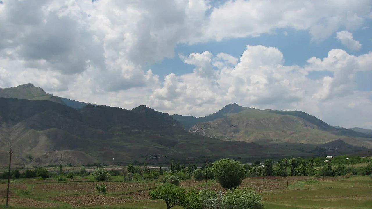 The combination of mountain and cloud in Shah Alborz Mountain Range - Alborz Mountains - Qazvin - Iran