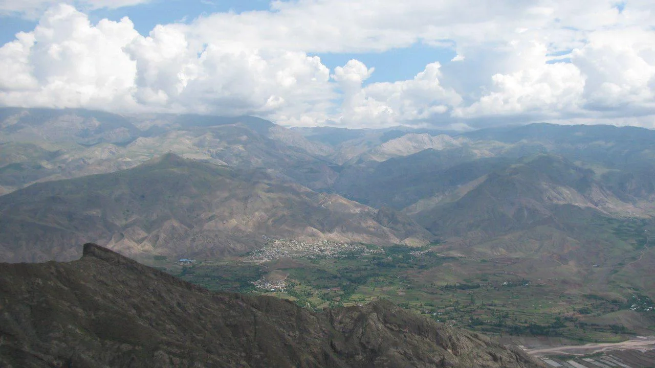 The combination of mountain and cloud in Shah Alborz Mountain Range - Alborz Mountains - Qazvin - Iran
