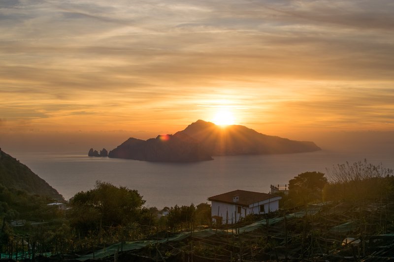 Sunset view of Capri