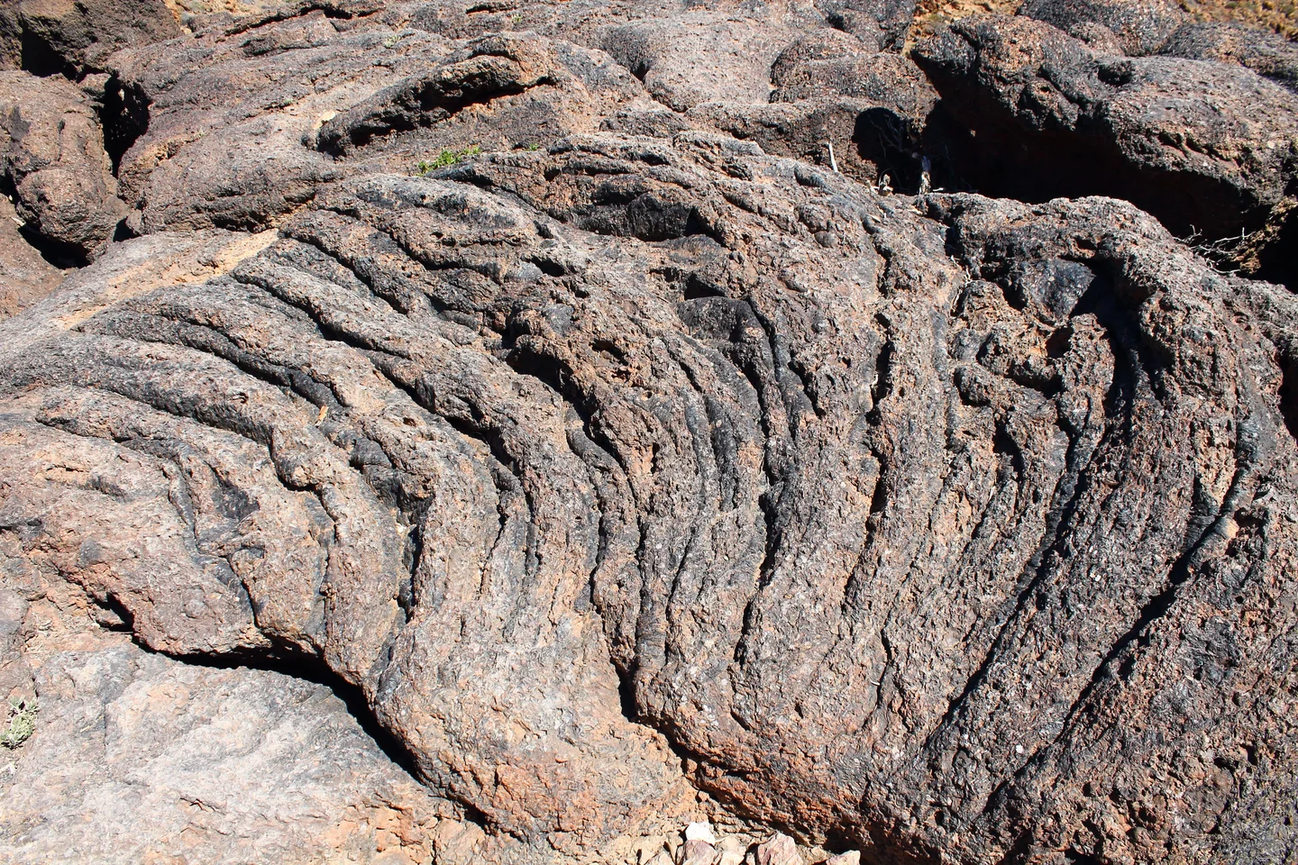 Weathered pāhoehoe lava, Pico del Teide, Tenerife