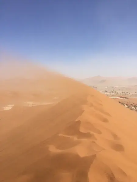 Flying sand in Namib Desert
