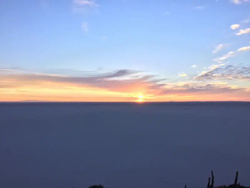 sunrise in Uyuni salt flats