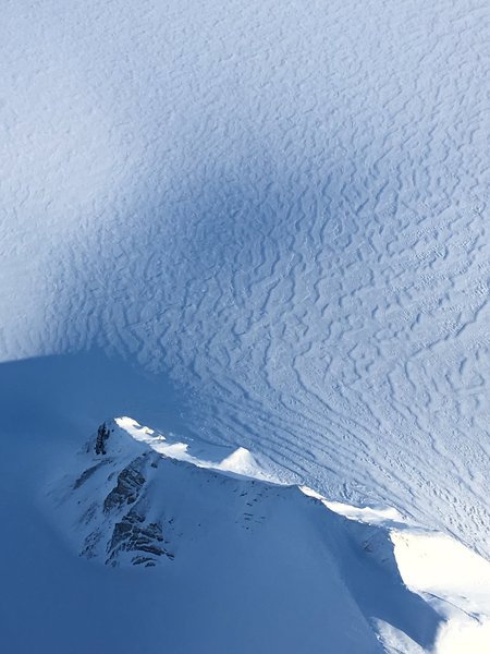 Textured glacier surface