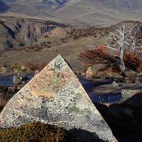 Rock pyramid shaped by weathering