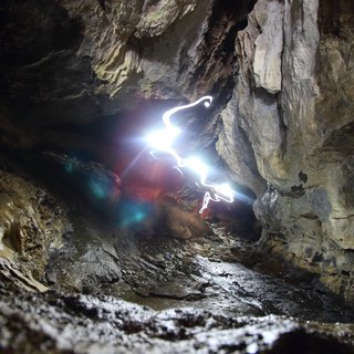 Walking light in the Luxmore Caves