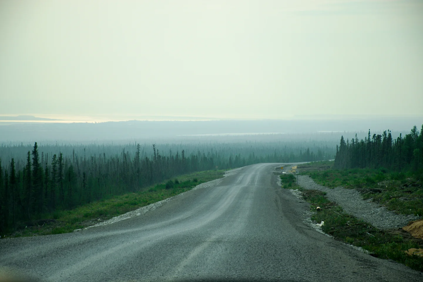 Smoky view of the Mackenzie River