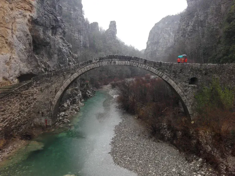 Traditional arched stone-bridge in Zagori