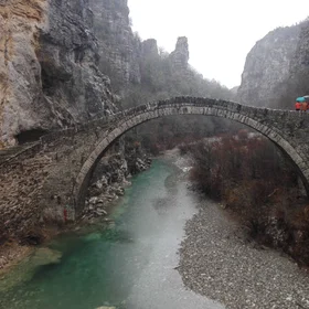 Traditional arched stone-bridge in Zagori