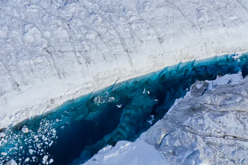 Melt water lake on 79°N Glacier in Greenland