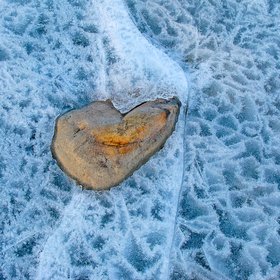 Frozen heart in Norwegian winter