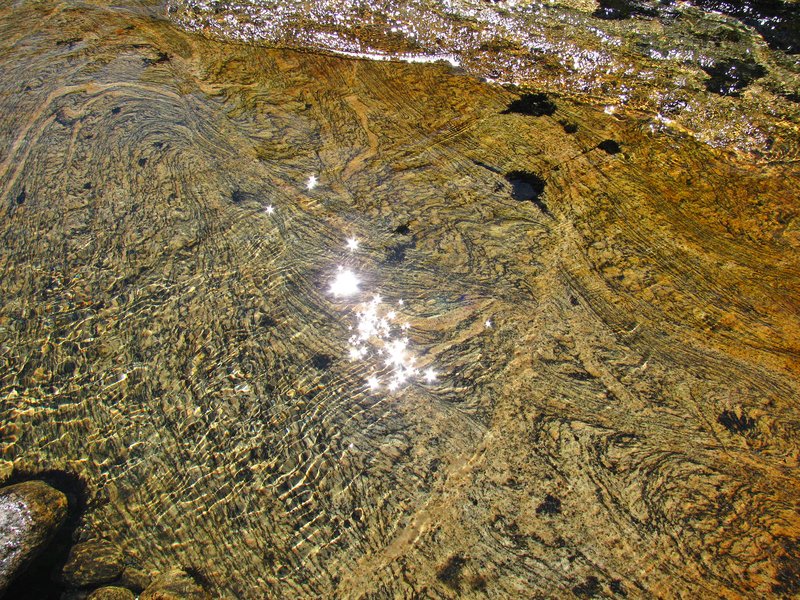 Stars in the flowing water