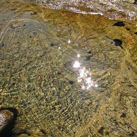 Stars in the flowing water