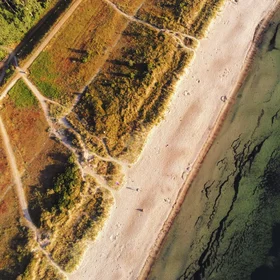 Sunrise at the Baltic sea from above