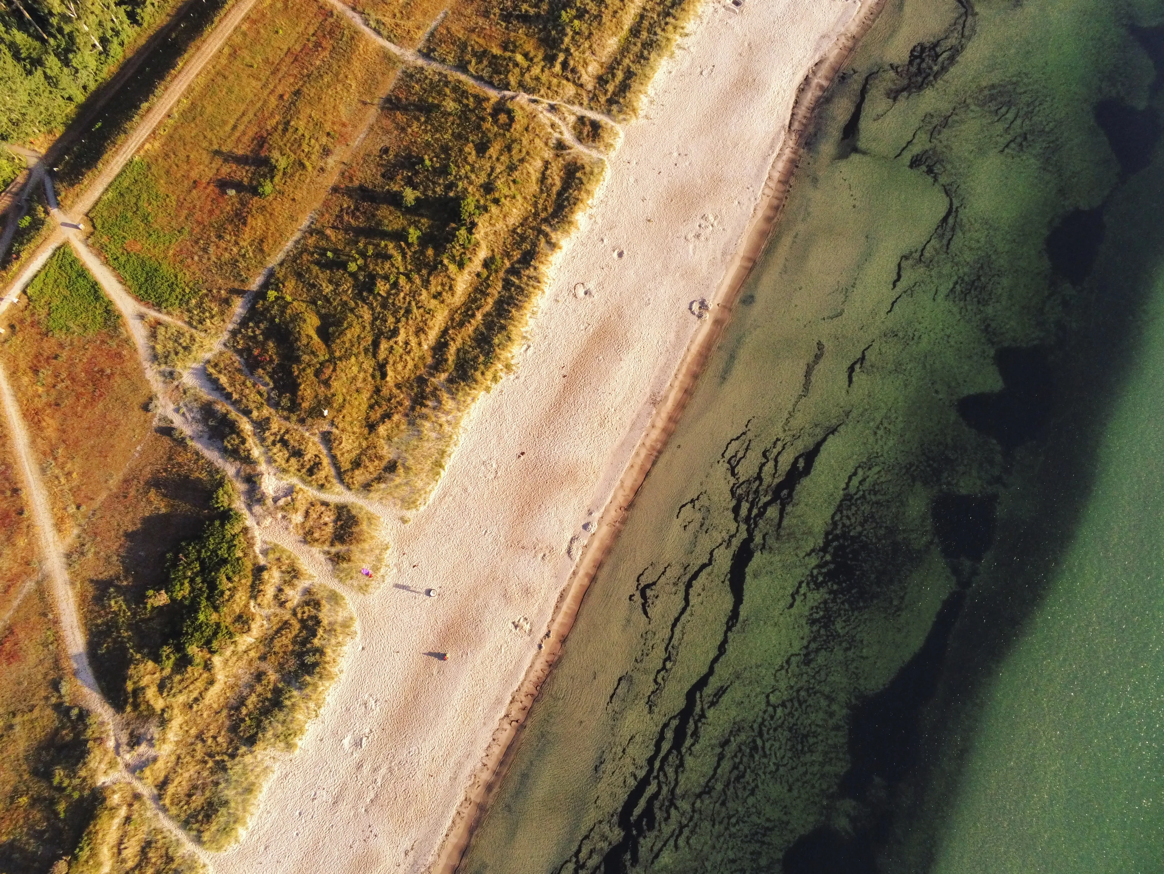Sunrise at the Baltic sea from above
