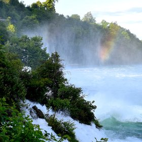Swiss Rhine Falls Water Jet Rainbow