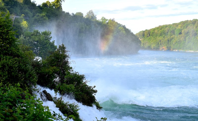 Swiss Rhine Falls Water Jet Rainbow