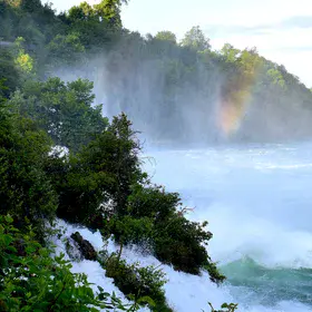 Swiss Rhine Falls Water Jet Rainbow