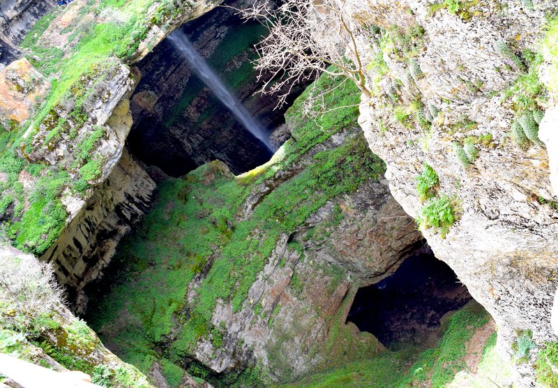 Baatara Gorge Waterfall At The Beginning of The Spring