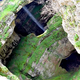 Baatara Gorge Waterfall At The Beginning of The Spring