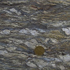 S-C mylonite in the Calamita Schists (Island of Elba, Italy)