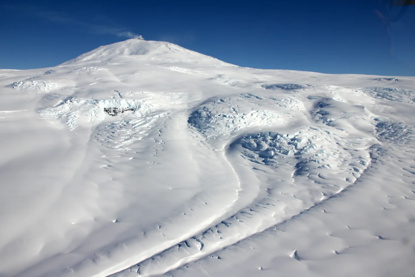 Aurora Glacier on Mount Erebus - the most active volcano in Antarctica
