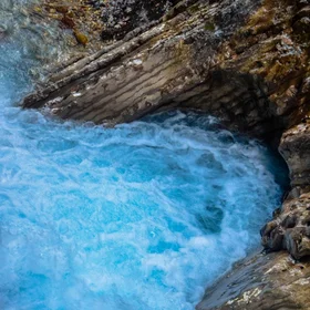 Steep gorge with mystical light
