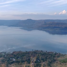 View of Urmodi Dam from Sajjangad , Satara , Maharashtra, India.