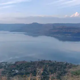 View of Urmodi Dam from Sajjangad , Satara , Maharashtra, India.
