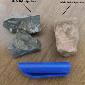 Two Specimens of Mafic and Felsic Dykes