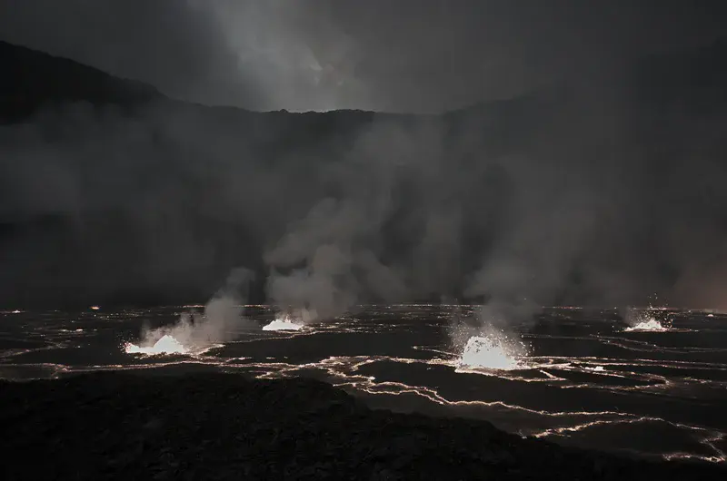 Bubbling lava lake of Nyiragongo